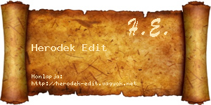 Herodek Edit névjegykártya